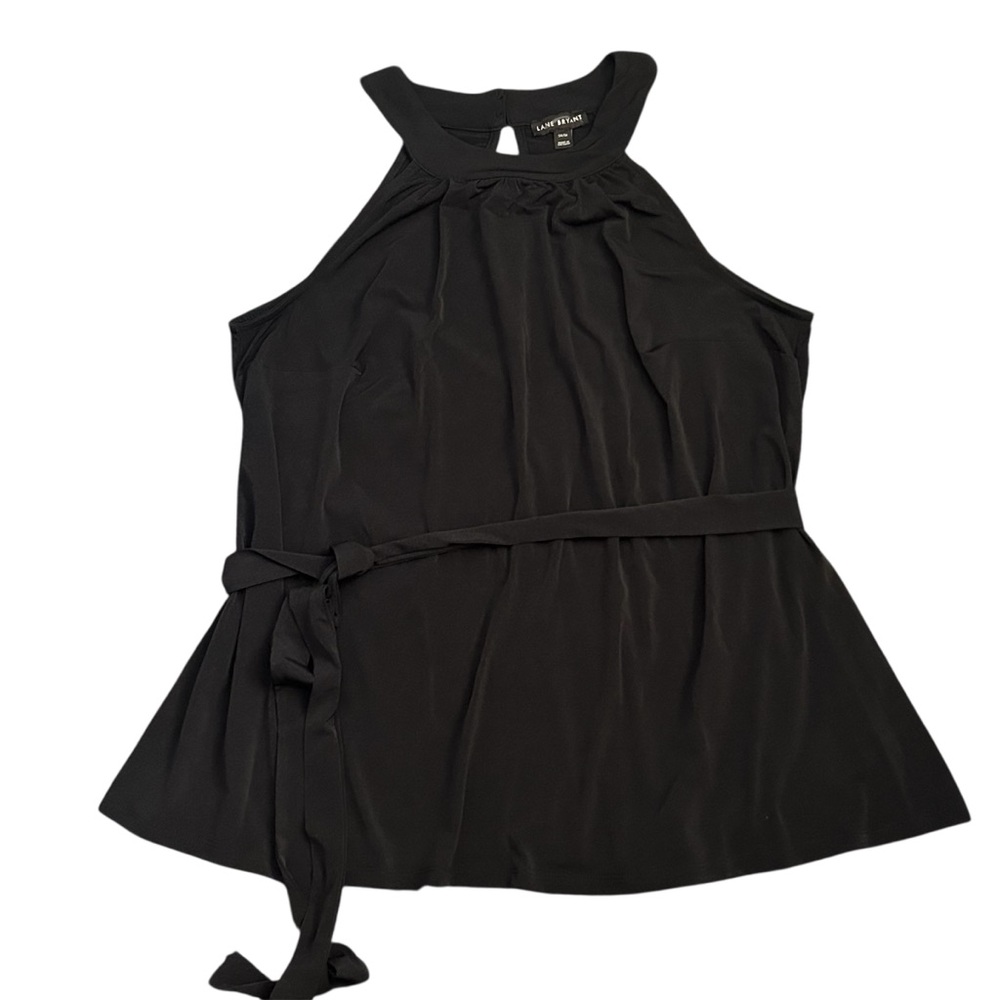 Lane Bryant Black Sleeveless Blouse with Tie Size 14/16